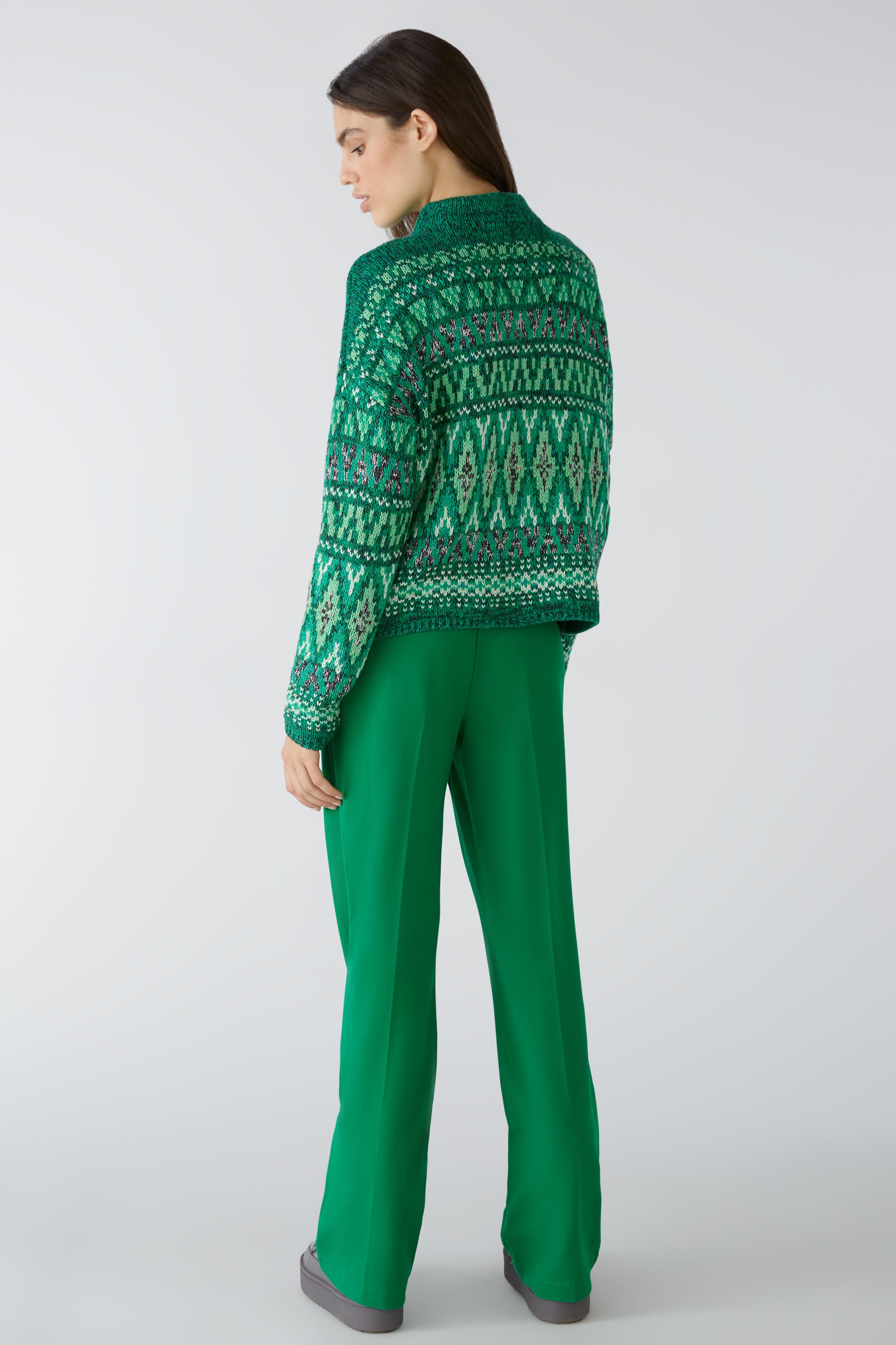 Oui Damen Norweger Pullover - grün 40