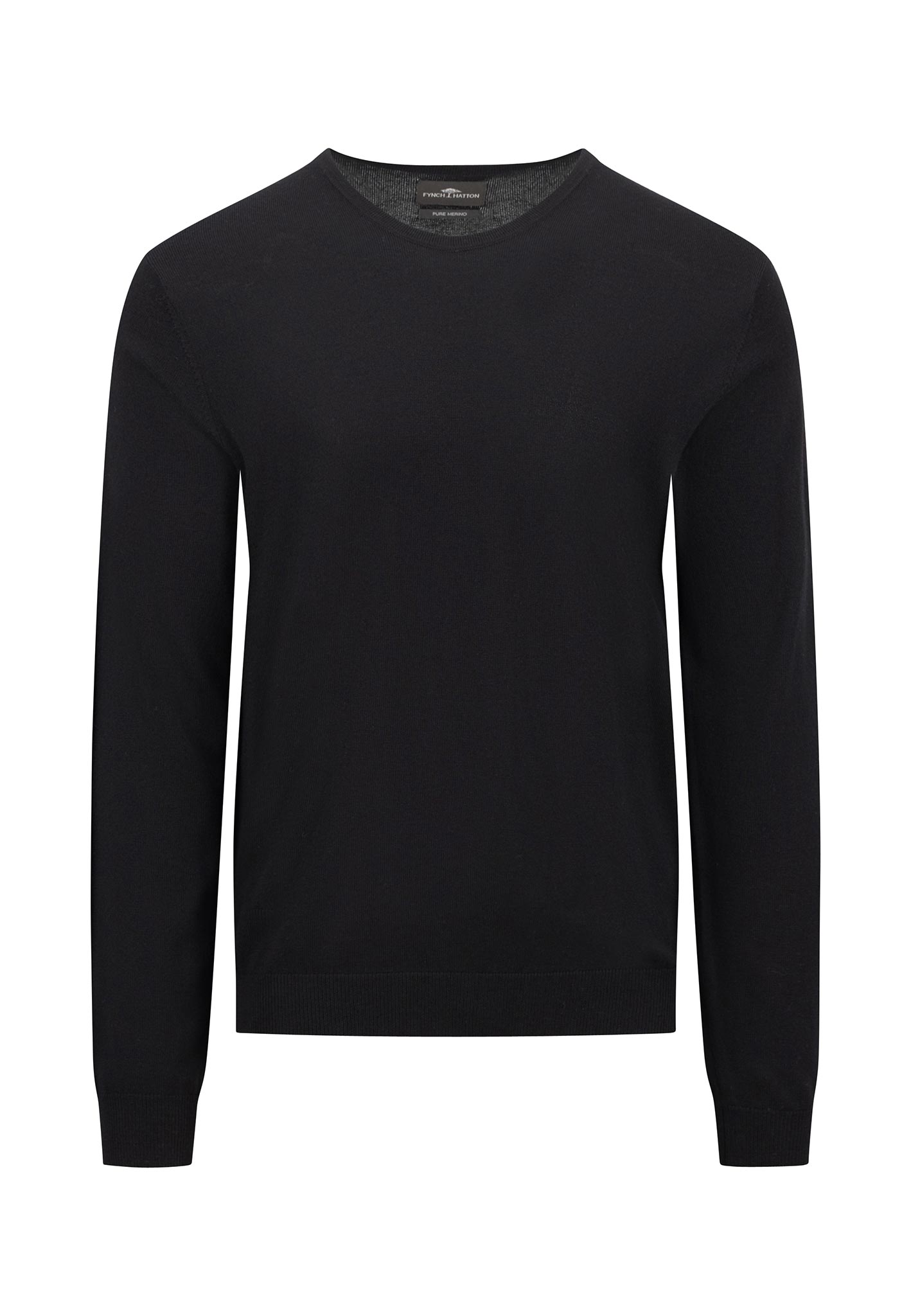 Fynch-Hatton Strickpullover Rundhalsausschnitt - schwarz S