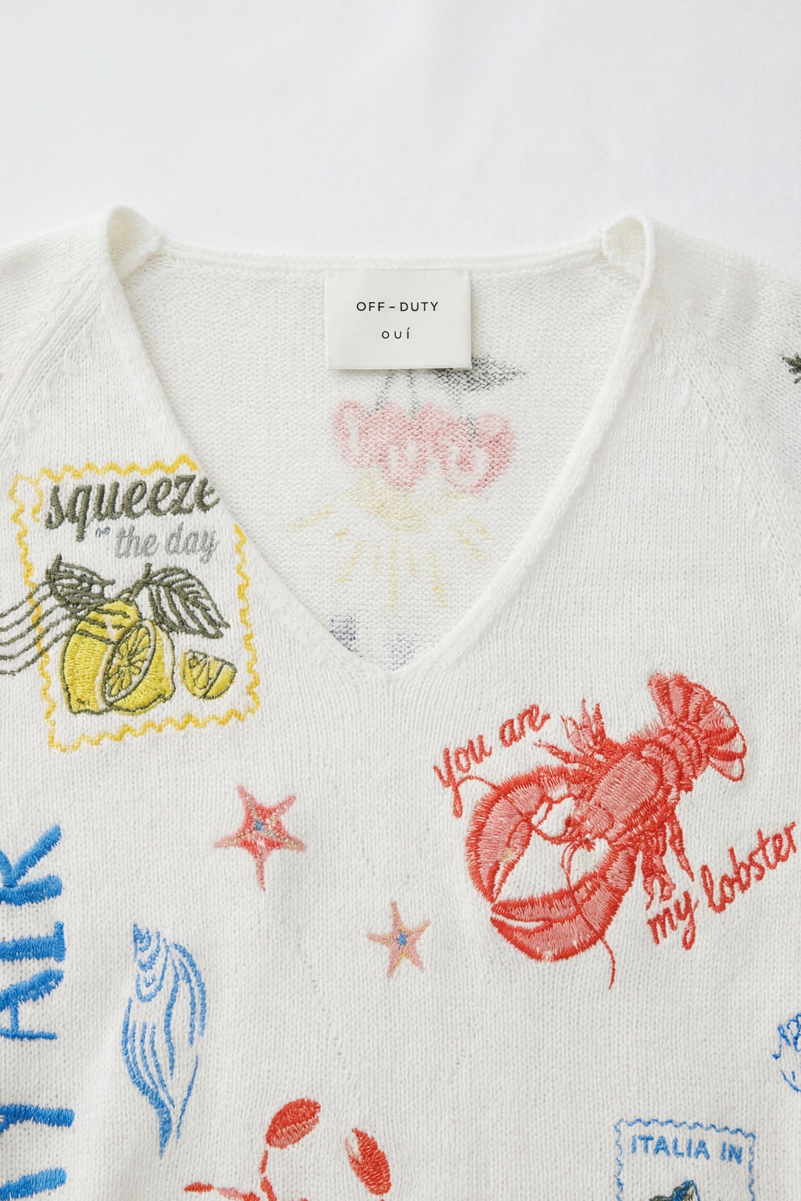 Oui Sommer-Pullover bedruckt 3/4 Arm 42