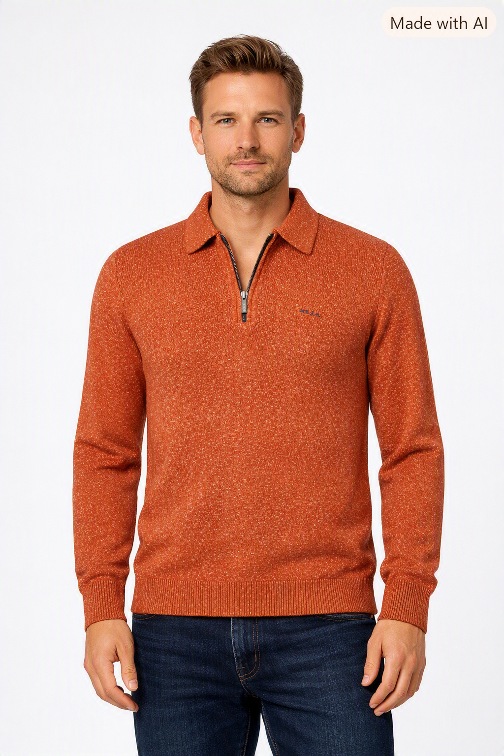 New Zealand Auckland Pullover Polokragen – Rostorange L