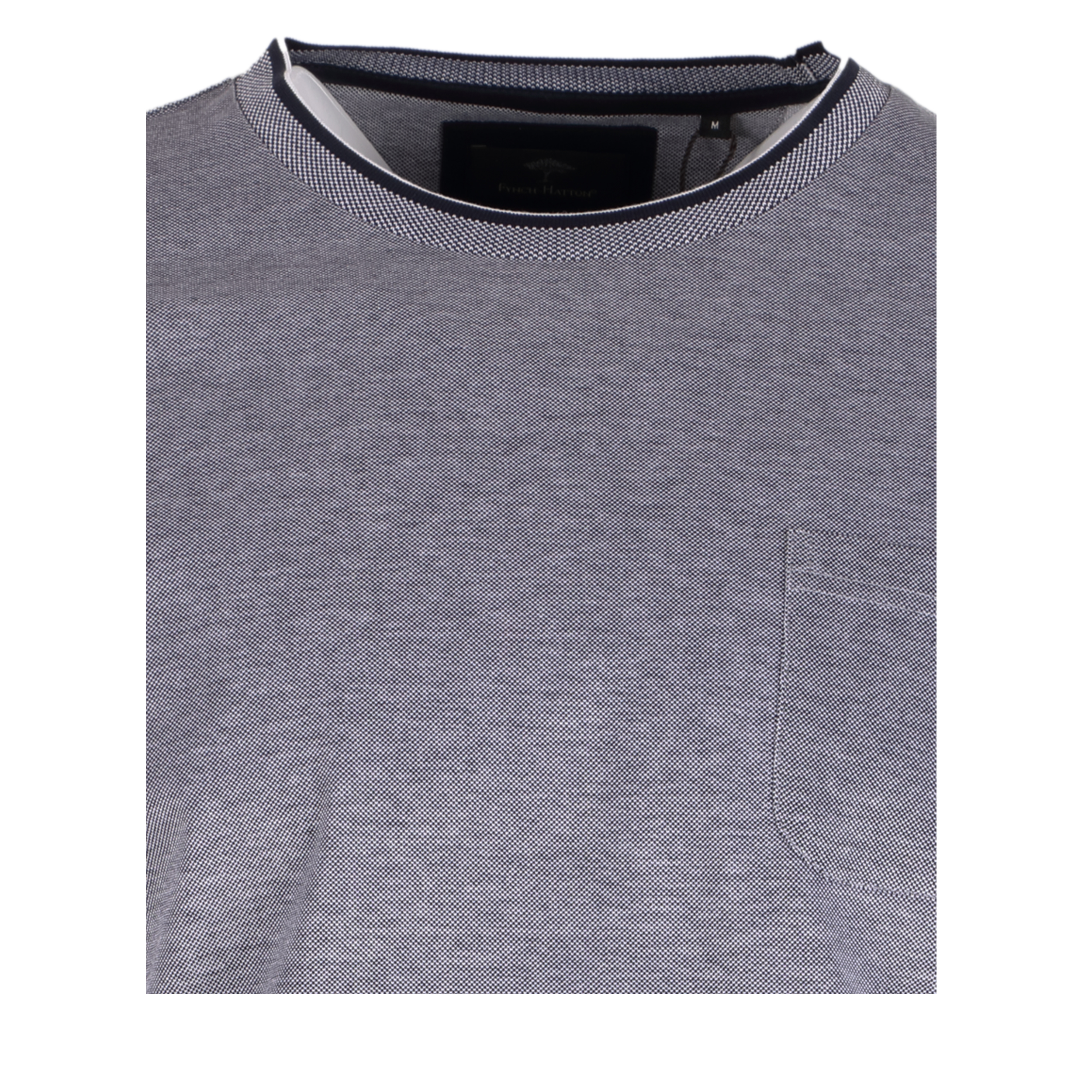 Fynch-Hatton T-Shirt mercerisiert Brusttasche M dunkelblau
