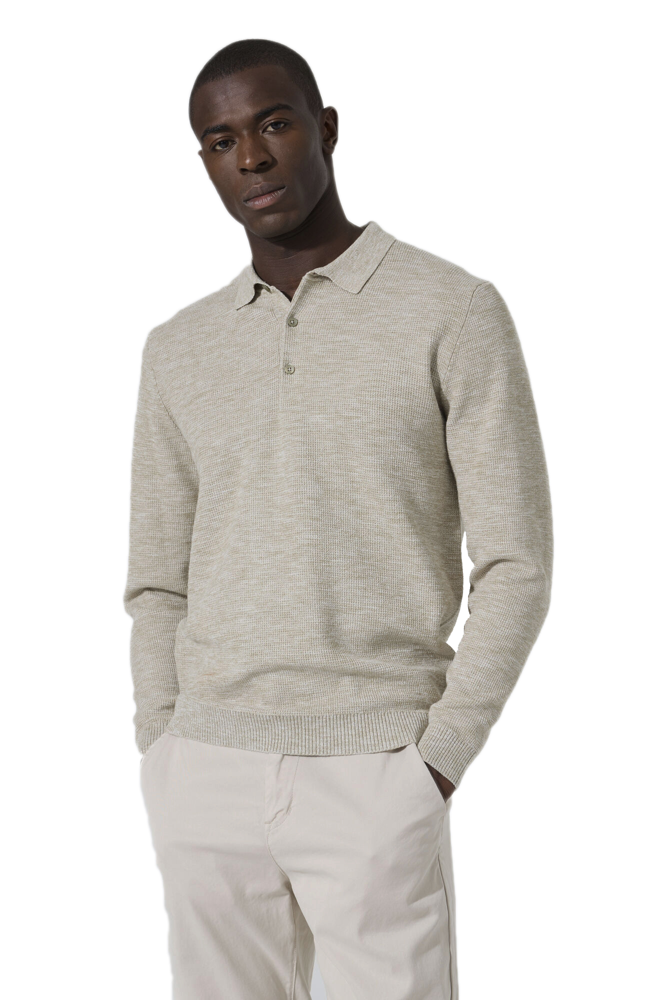 Garcia Herren Strickpolo langarm