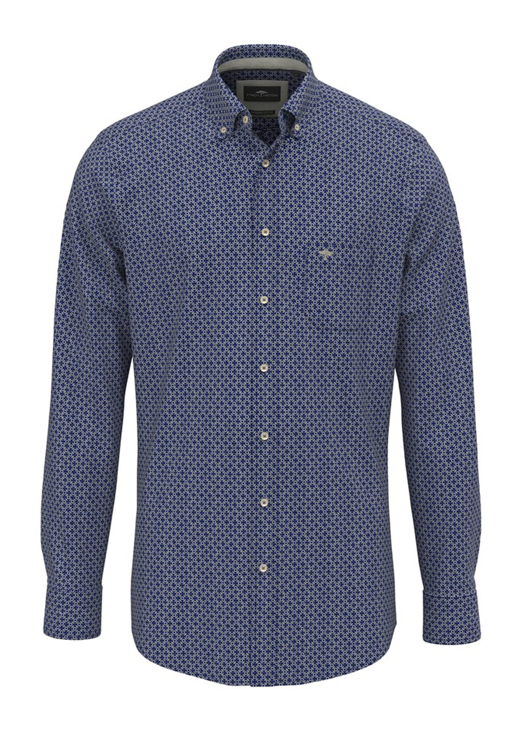 Fynch-Hatton Hemd modischer Print - blau XXL