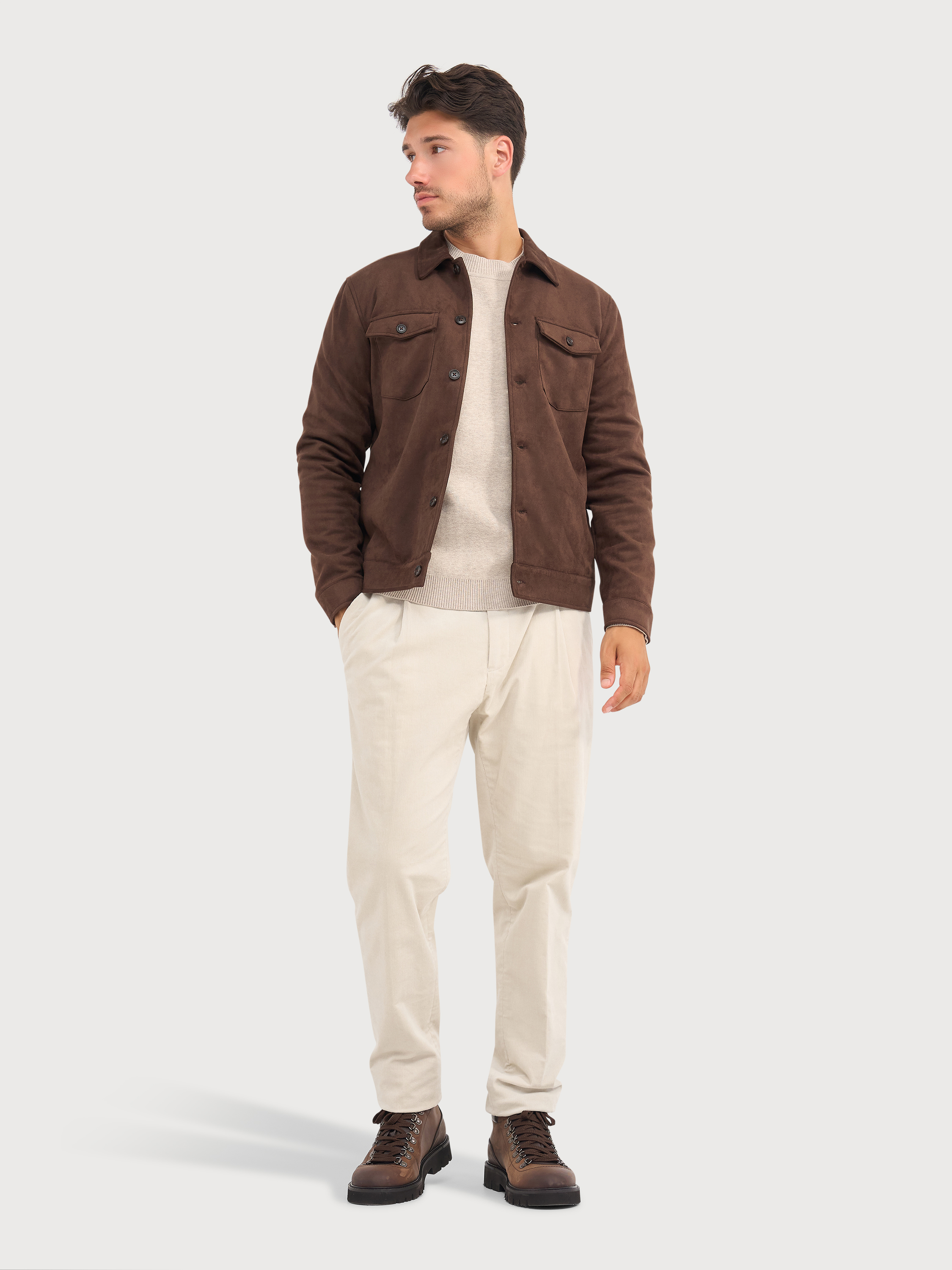 Blue Industry Hemdjacke Wildlederoptik XXL