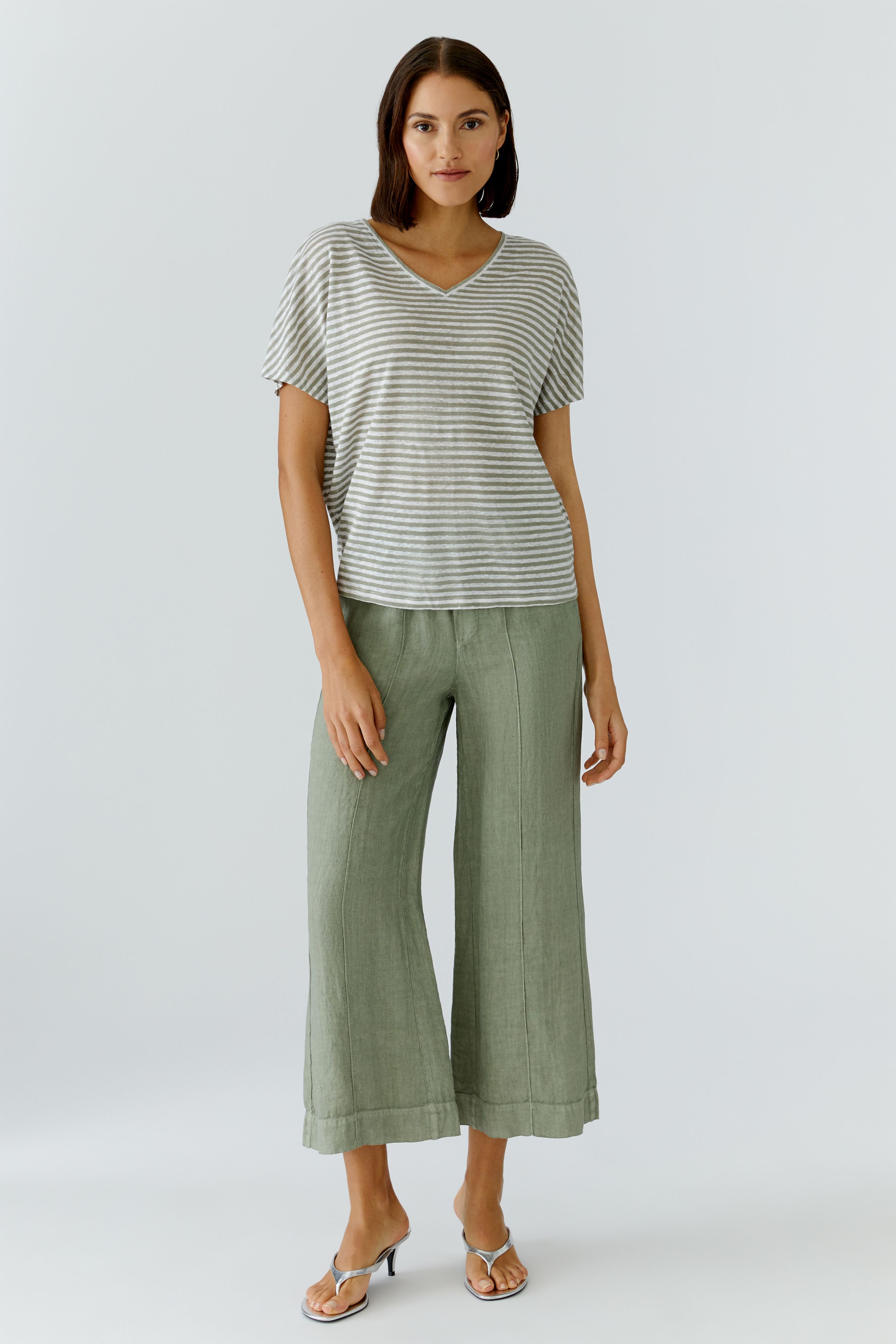 Oui  Leinen T-Shirt in modischem Shape 36