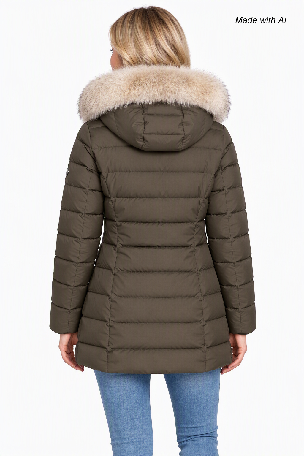 Fuchs Schmitt Damen Winterjacke mit Fellkapuze Taupe 38