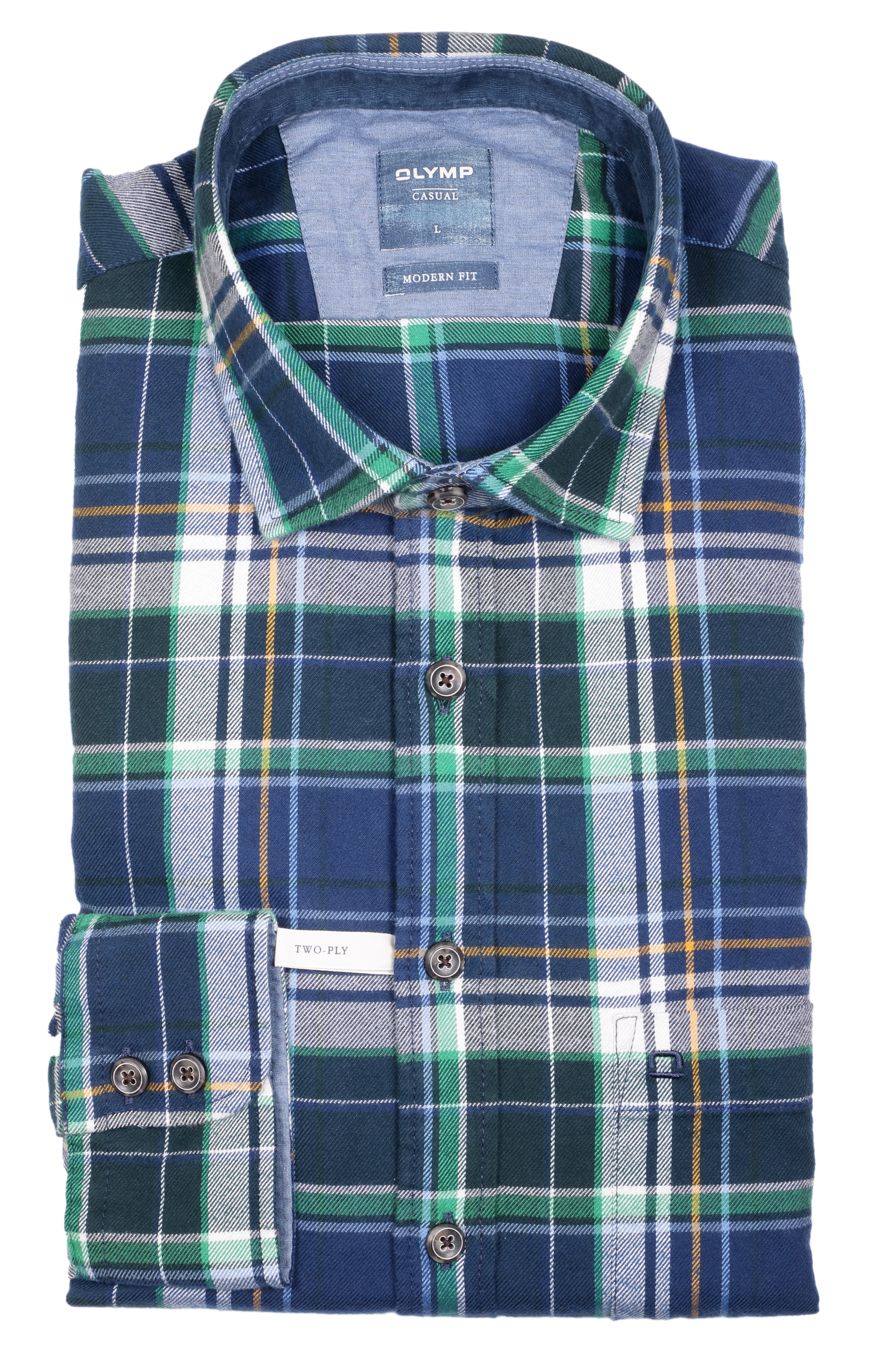 Olymp Hemd Casual modern fit Karo - grün XXL
