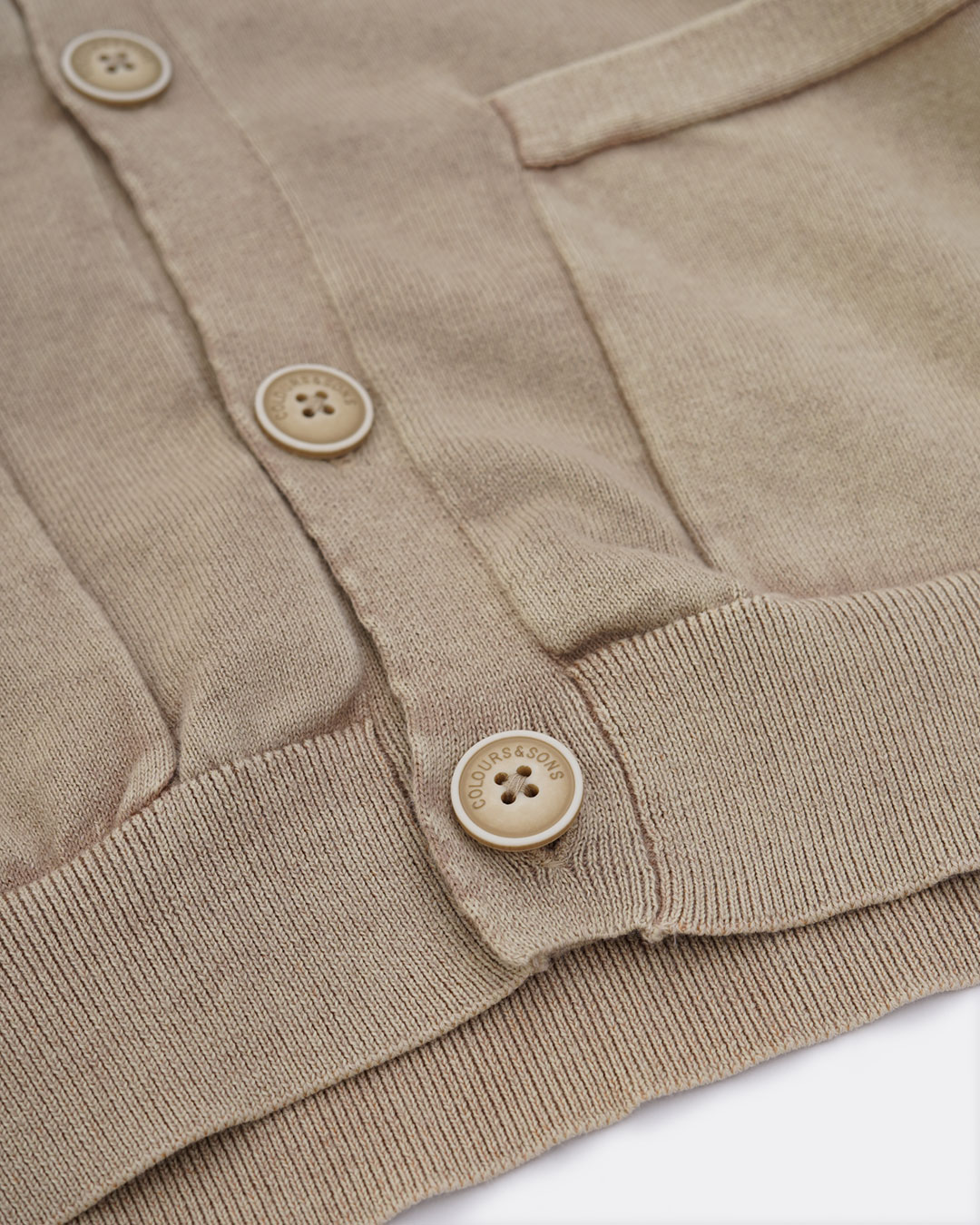 Colours & Sons Herren Cardigan - beige