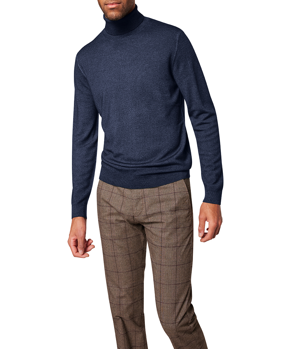 Pierre Cardin Rollkragenpullover Wolle - dark saphir