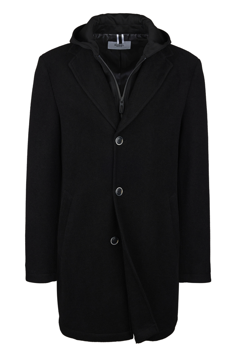 Digel Herren Wollmantel Aspen - schwarz