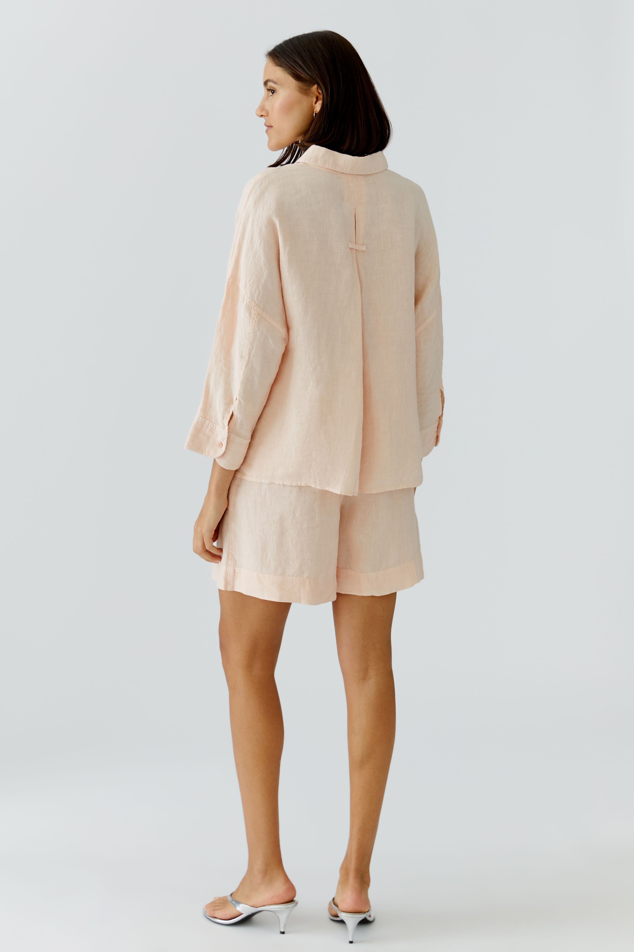 Oui Leinenbluse gewaschen Oversized geschnitten 36