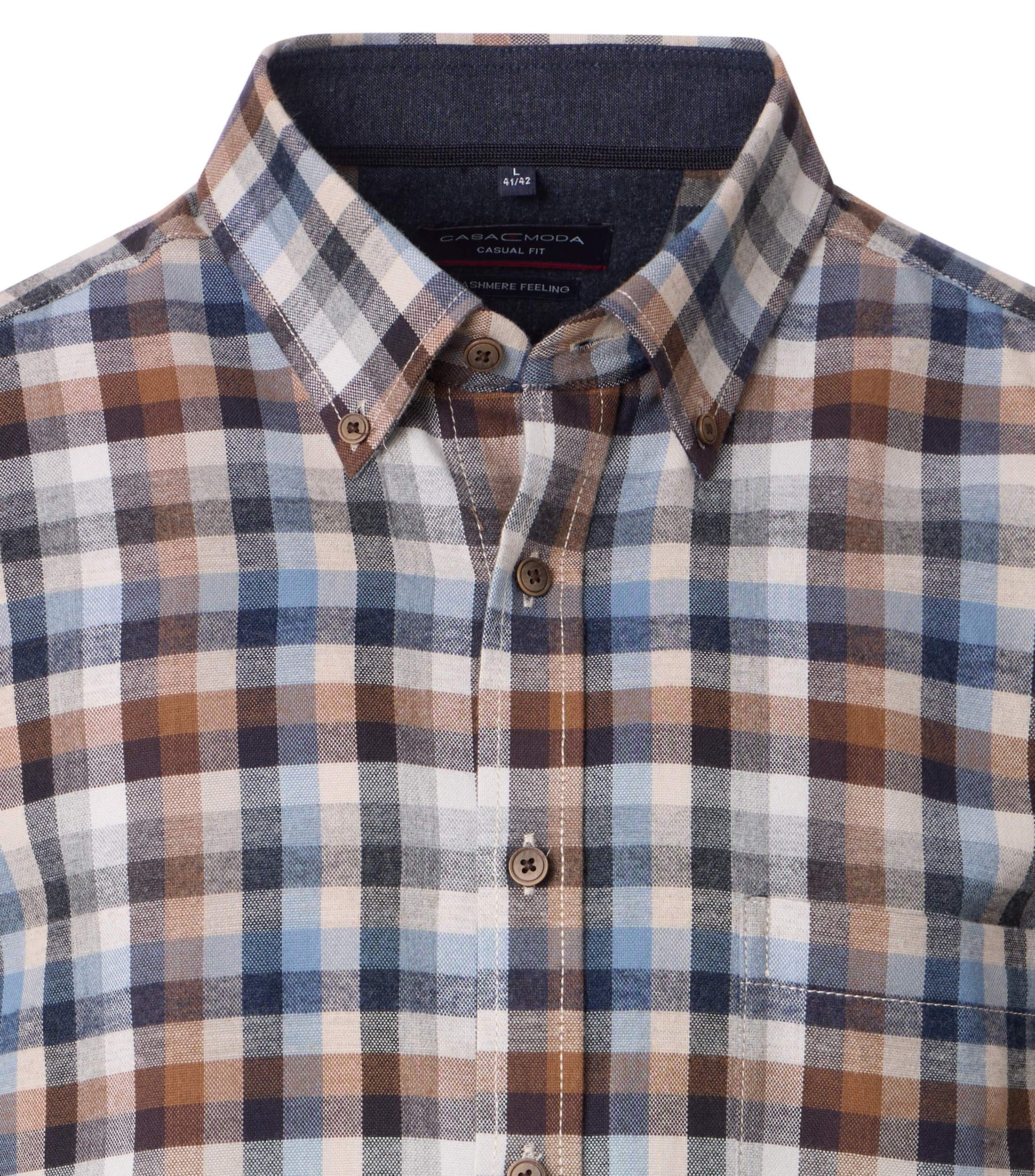 Casamoda Flanellhemd kariert - braun