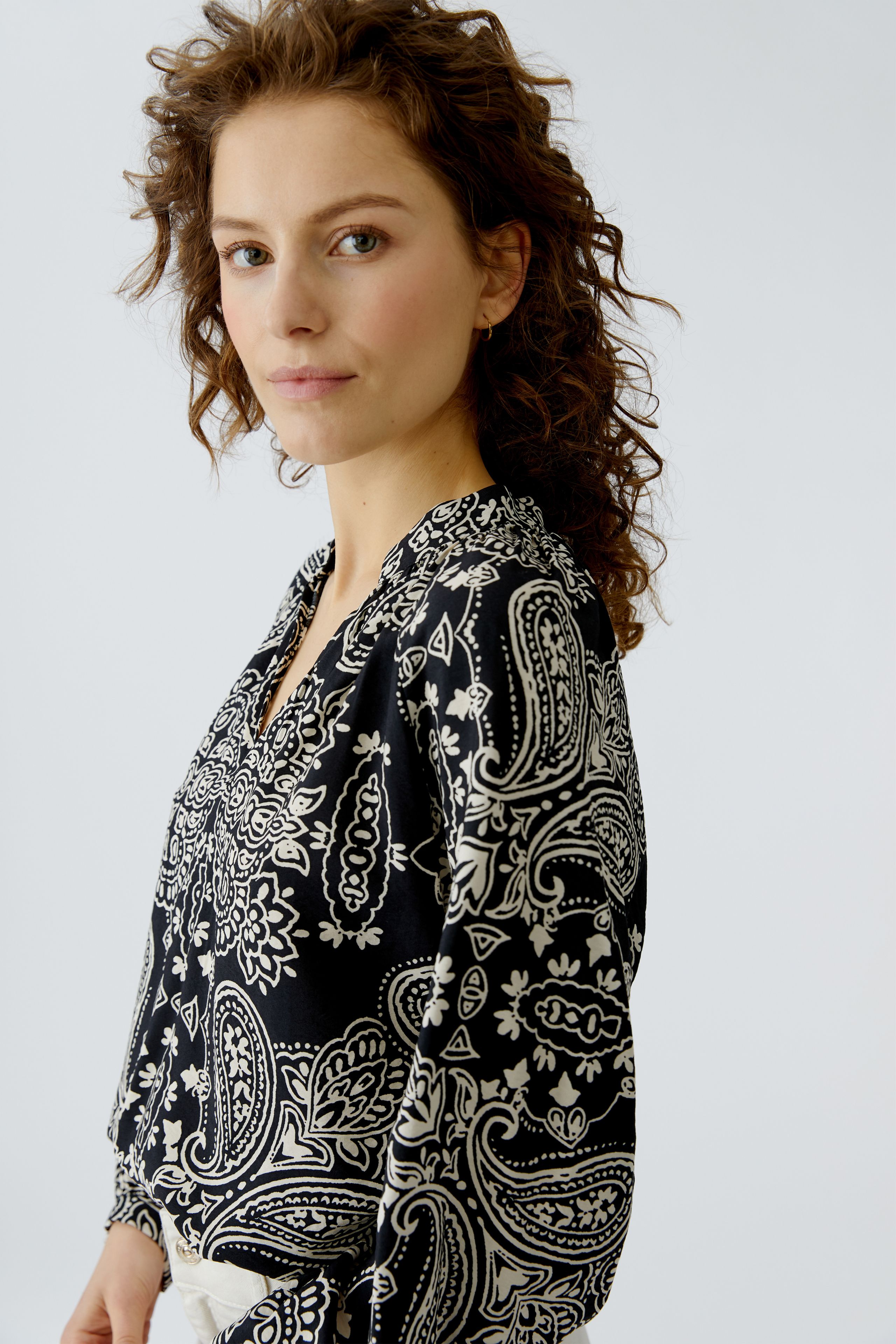 Oui lässige Printbluse aus weicher Viskosemischung