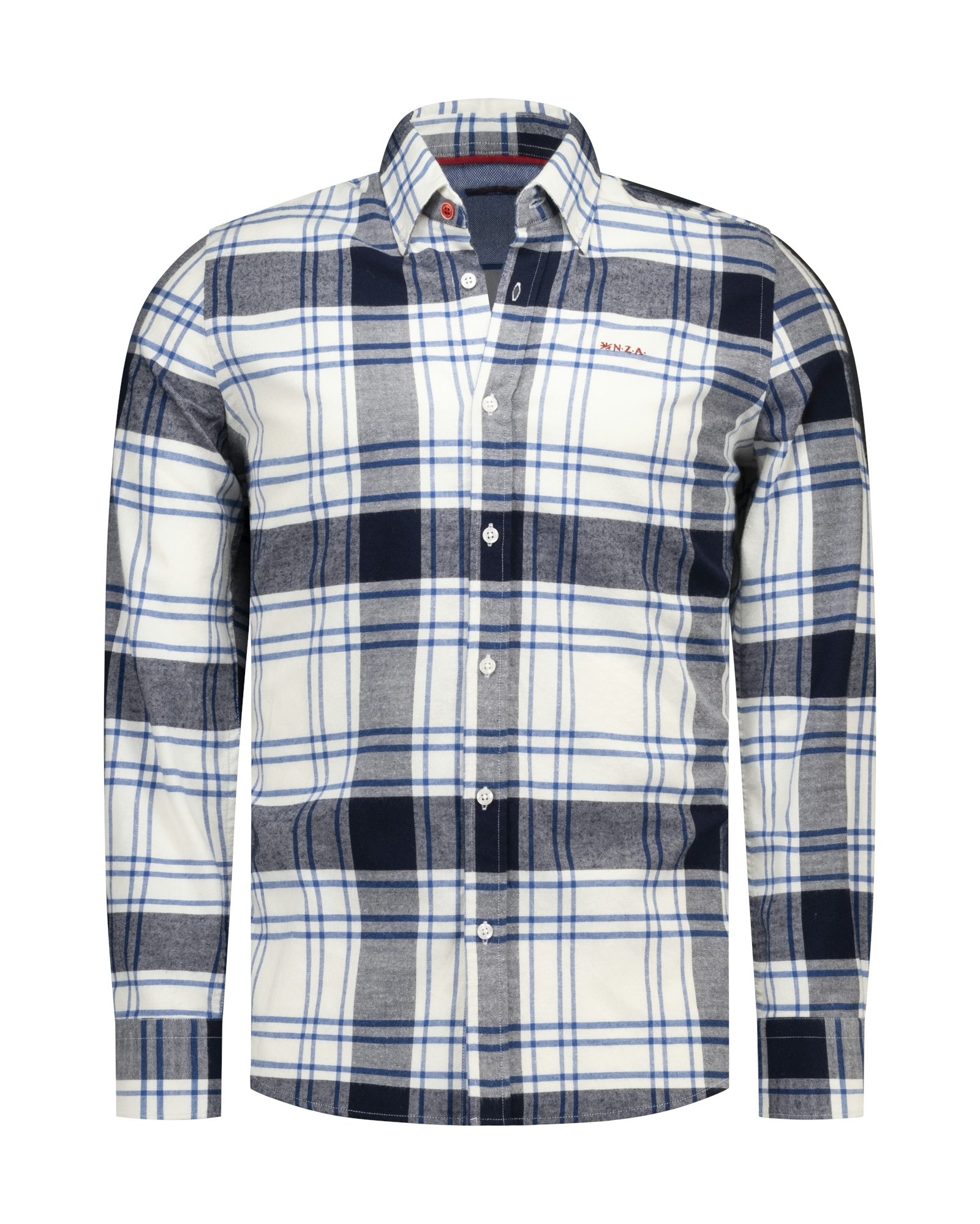 New Zealand Auckland Herrenhemd – Kariert Blau/Grau L