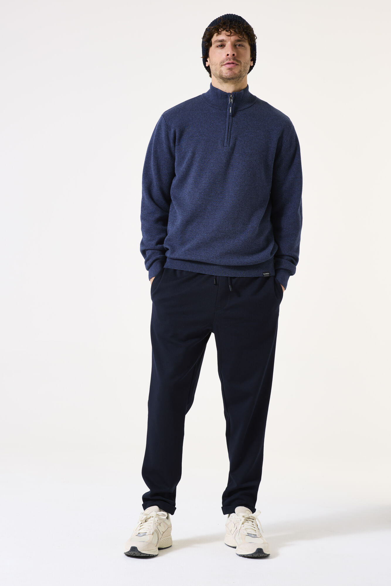 Garcia Herren Pullover Troyer-Zip - blau M
