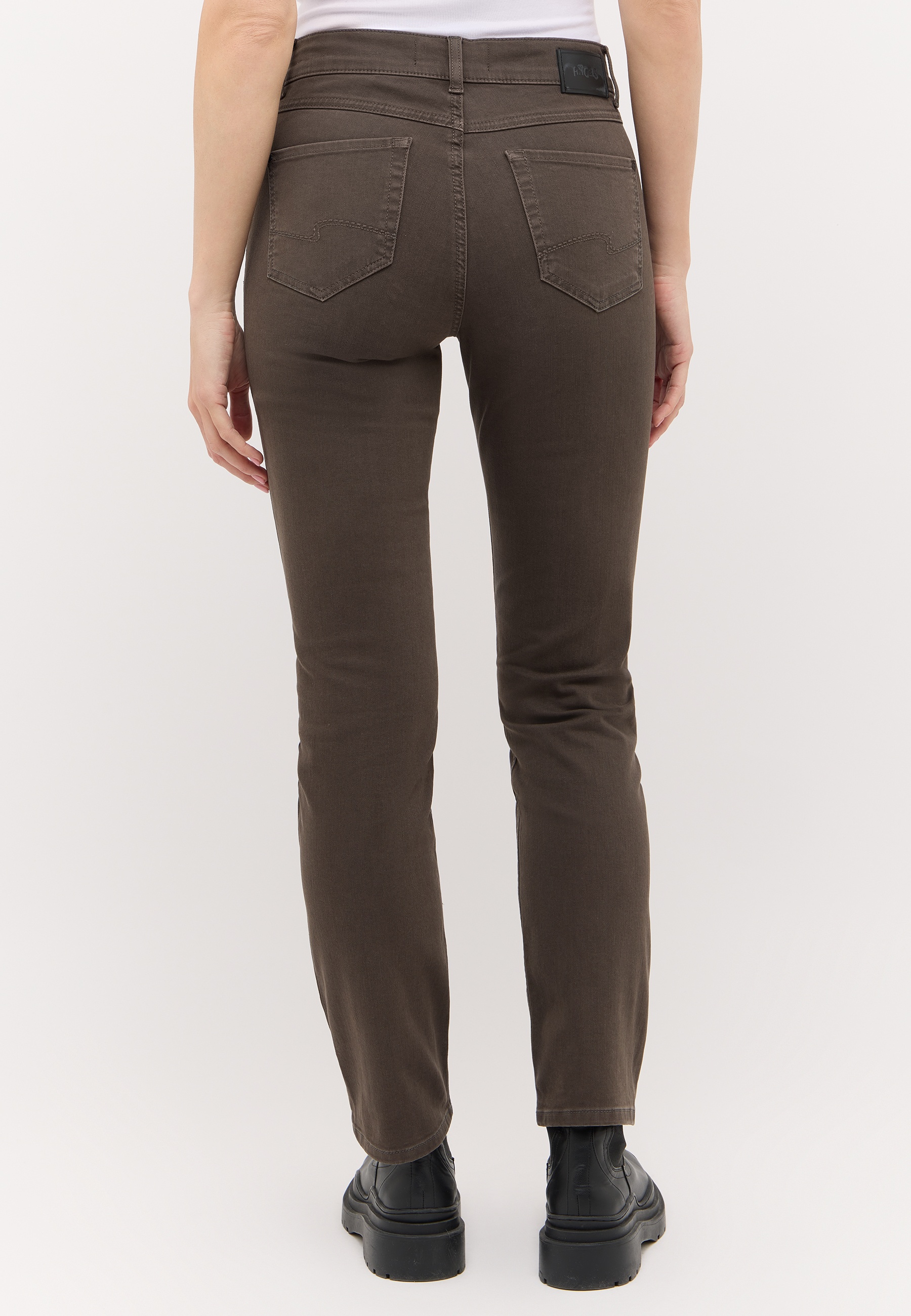 Angels Damen Jeans Cici, Straight fit, dunkelbraun 46