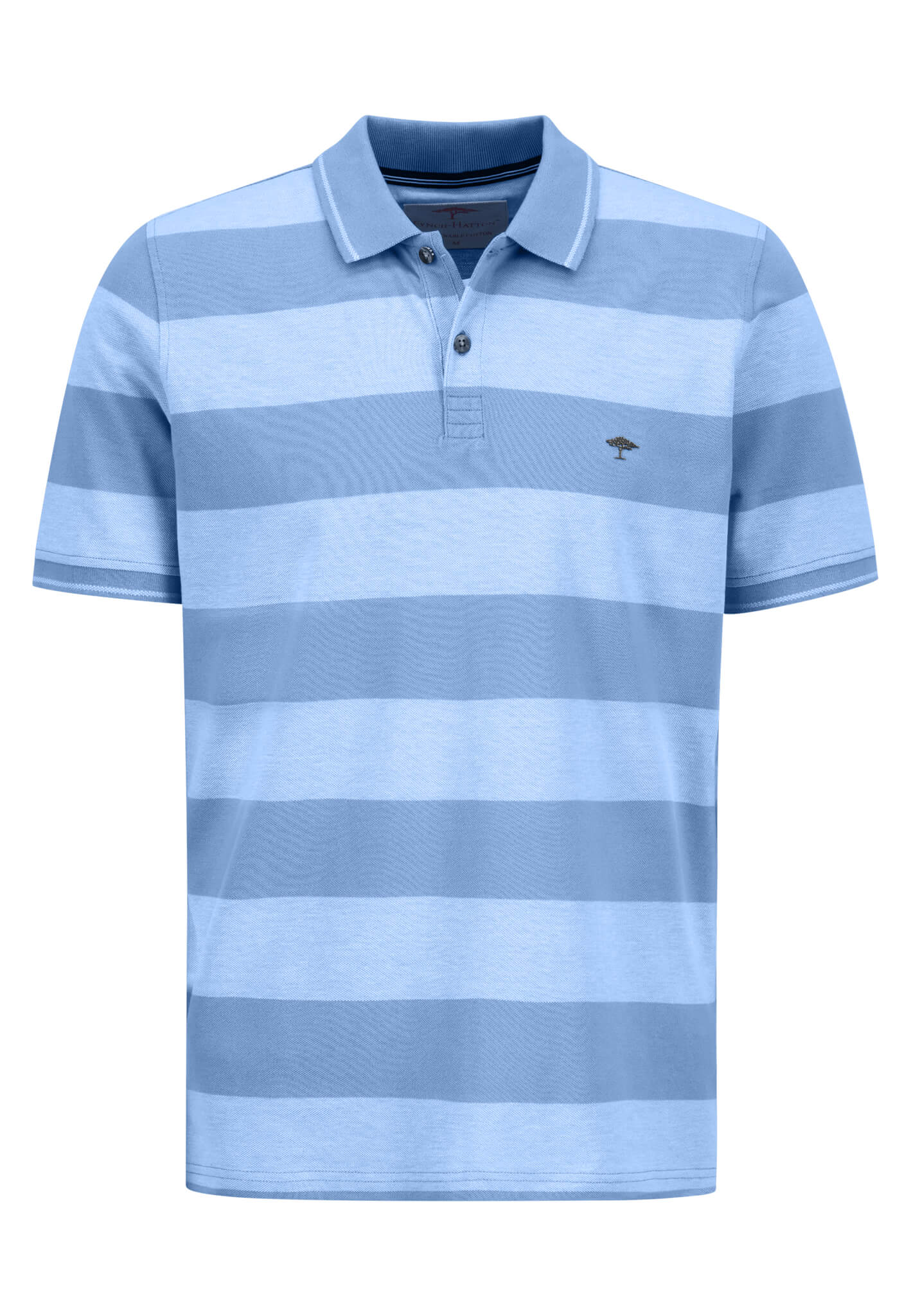 Fynch-Hatton Poloshirt Two-Tone Stripes - blau XL