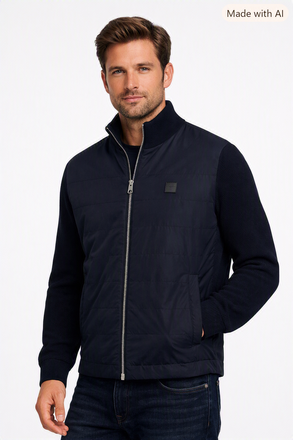 Fynch-Hatton Strickjacke Materialmix XXL