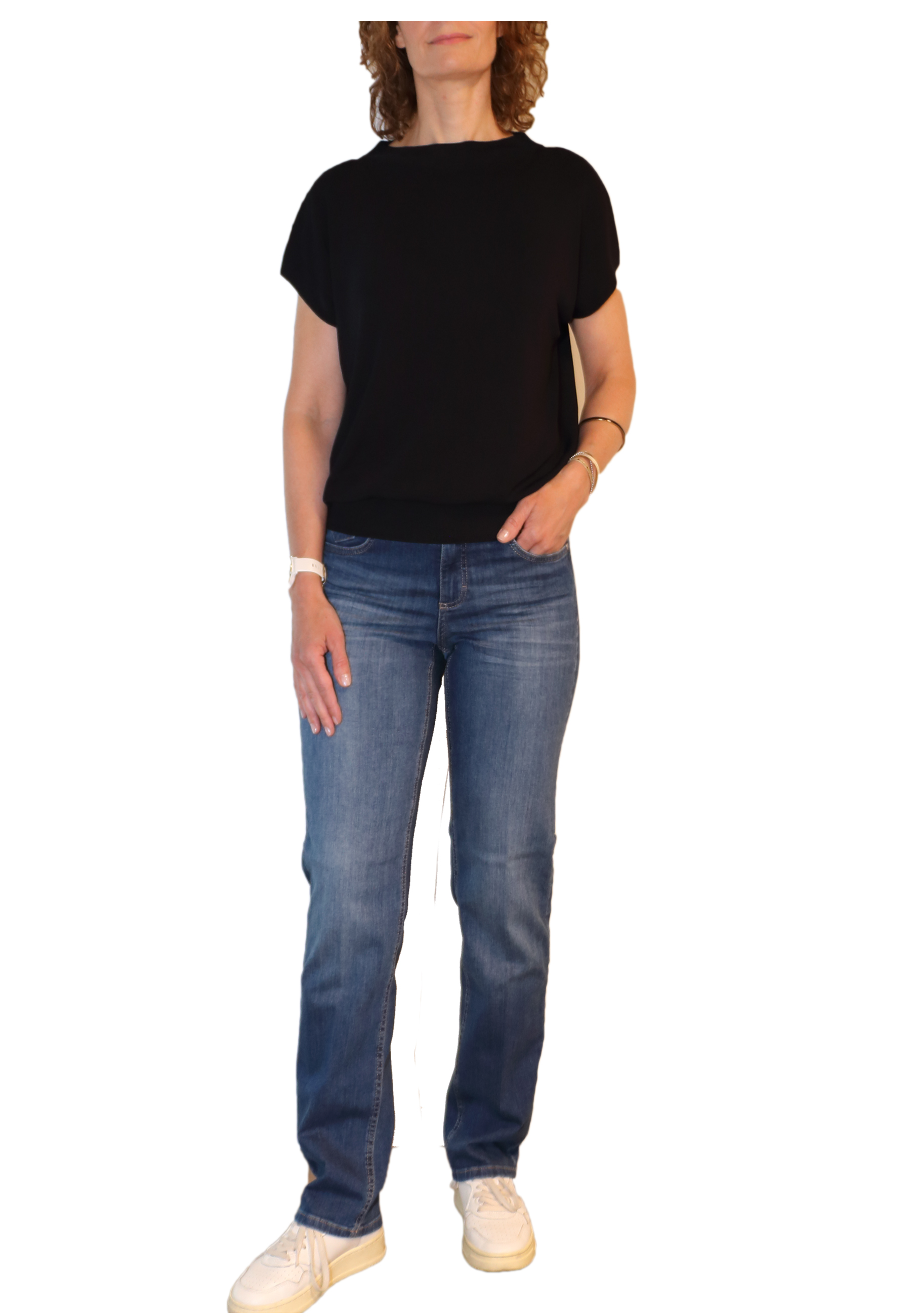 Angels Damen Jeans Straight - mid blue used