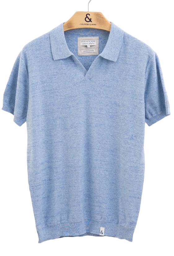 Colours & Sons Herren Strick-Poloshirt