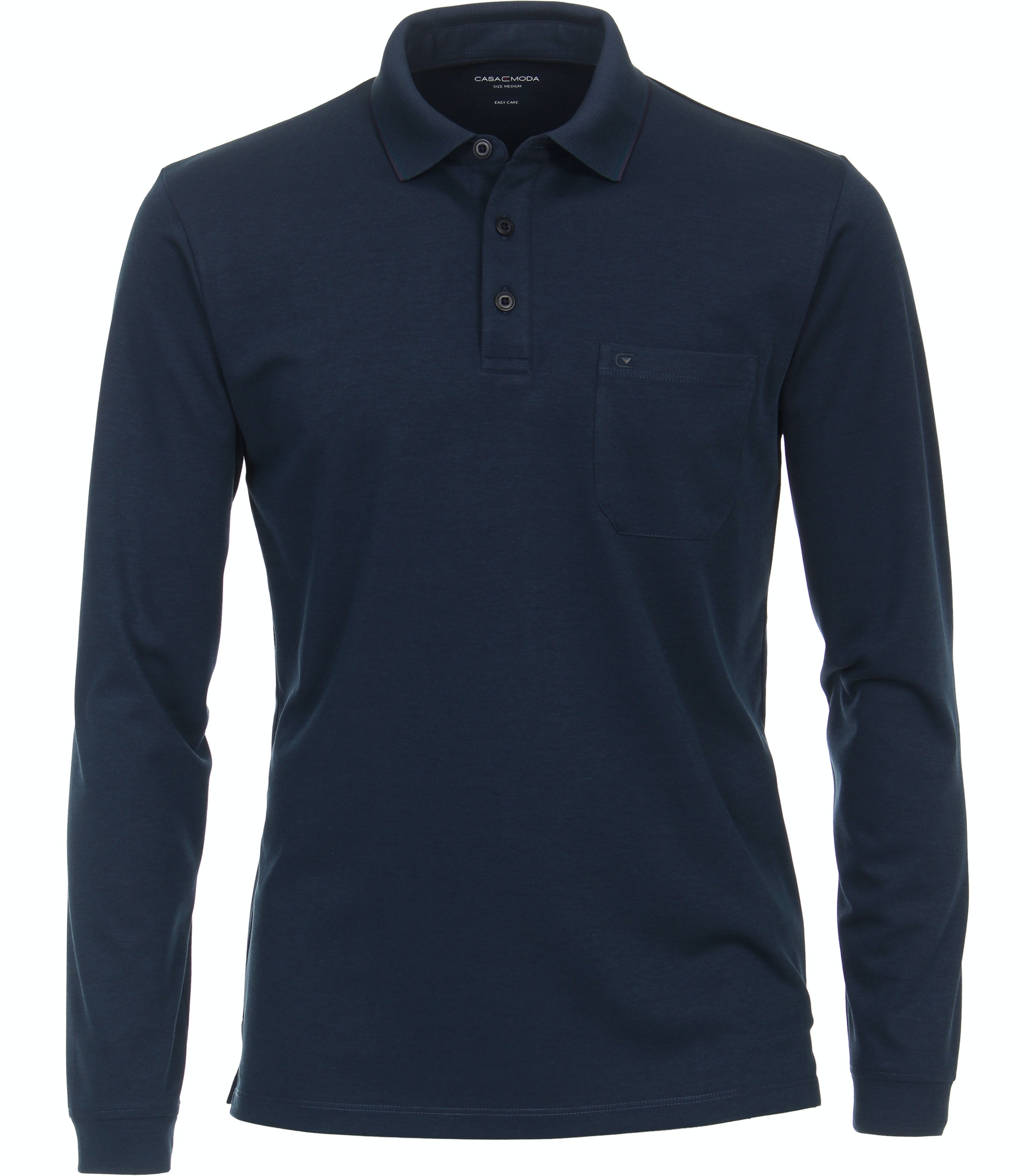 Casamoda Polo-Shirt Langarm - blau L