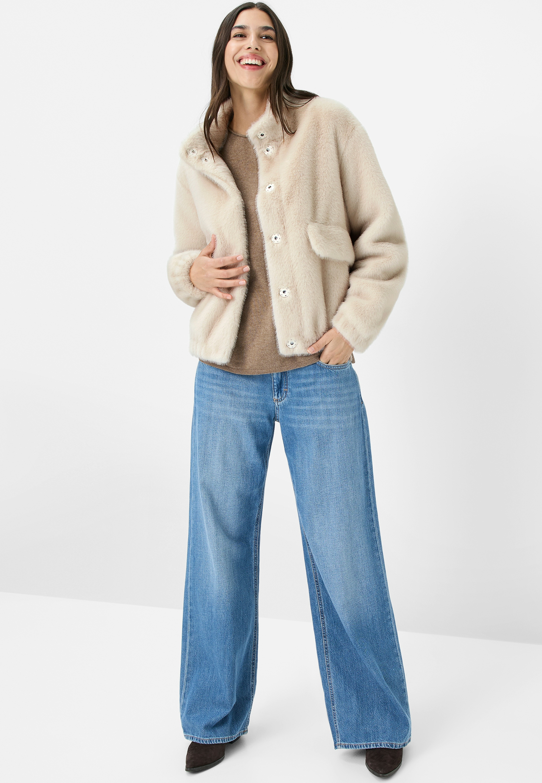 Fuchs Schmitt Kunstfell-Jacke - offwhite