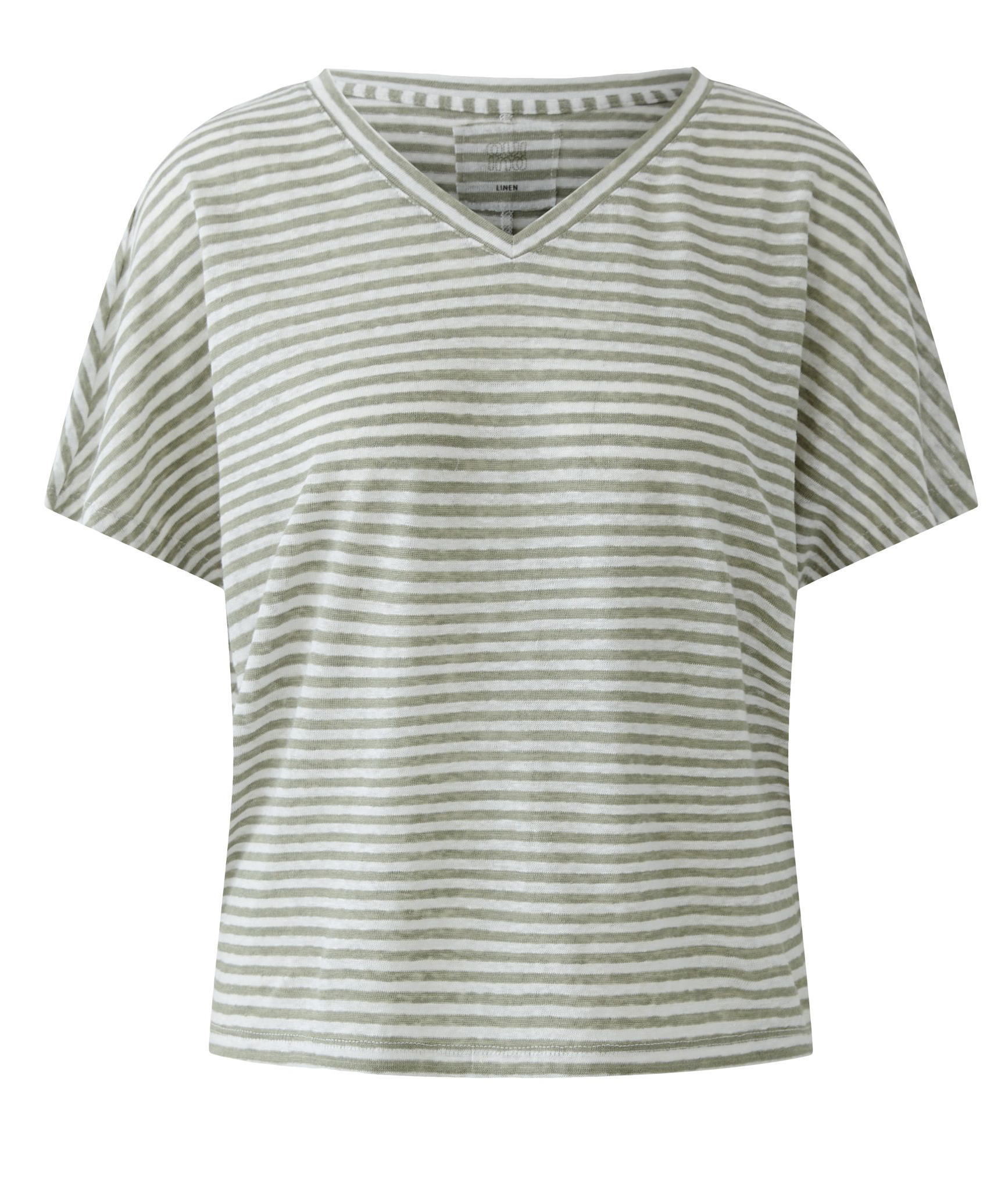 Oui  Leinen T-Shirt in modischem Shape 42
