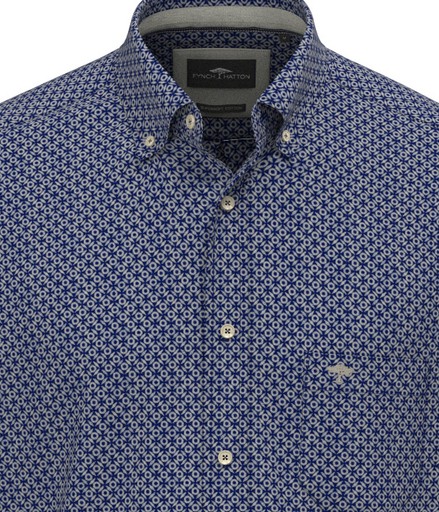 Fynch-Hatton Hemd modischer Print - blau XXL