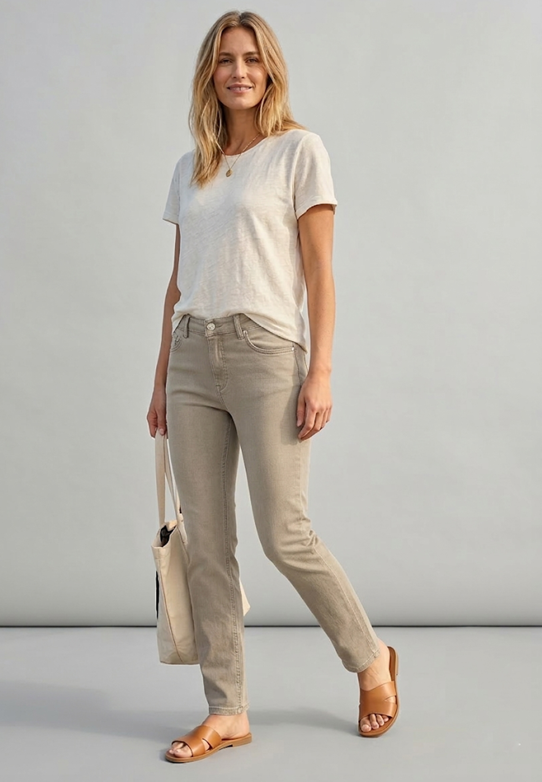 Angels Damen Jeans Cici - greige used 46