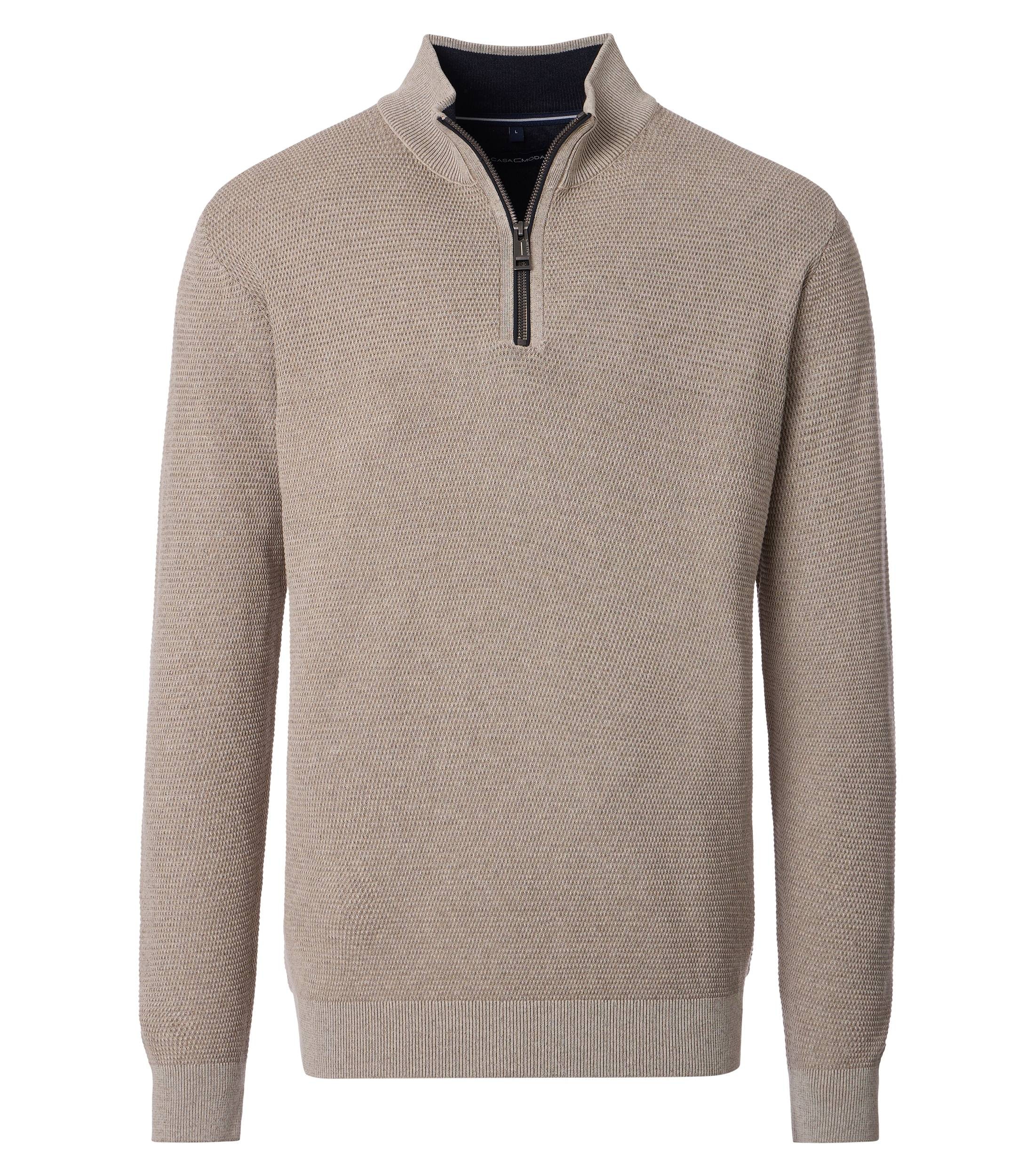 Casamoda Pullover Troyer-Zip - beige