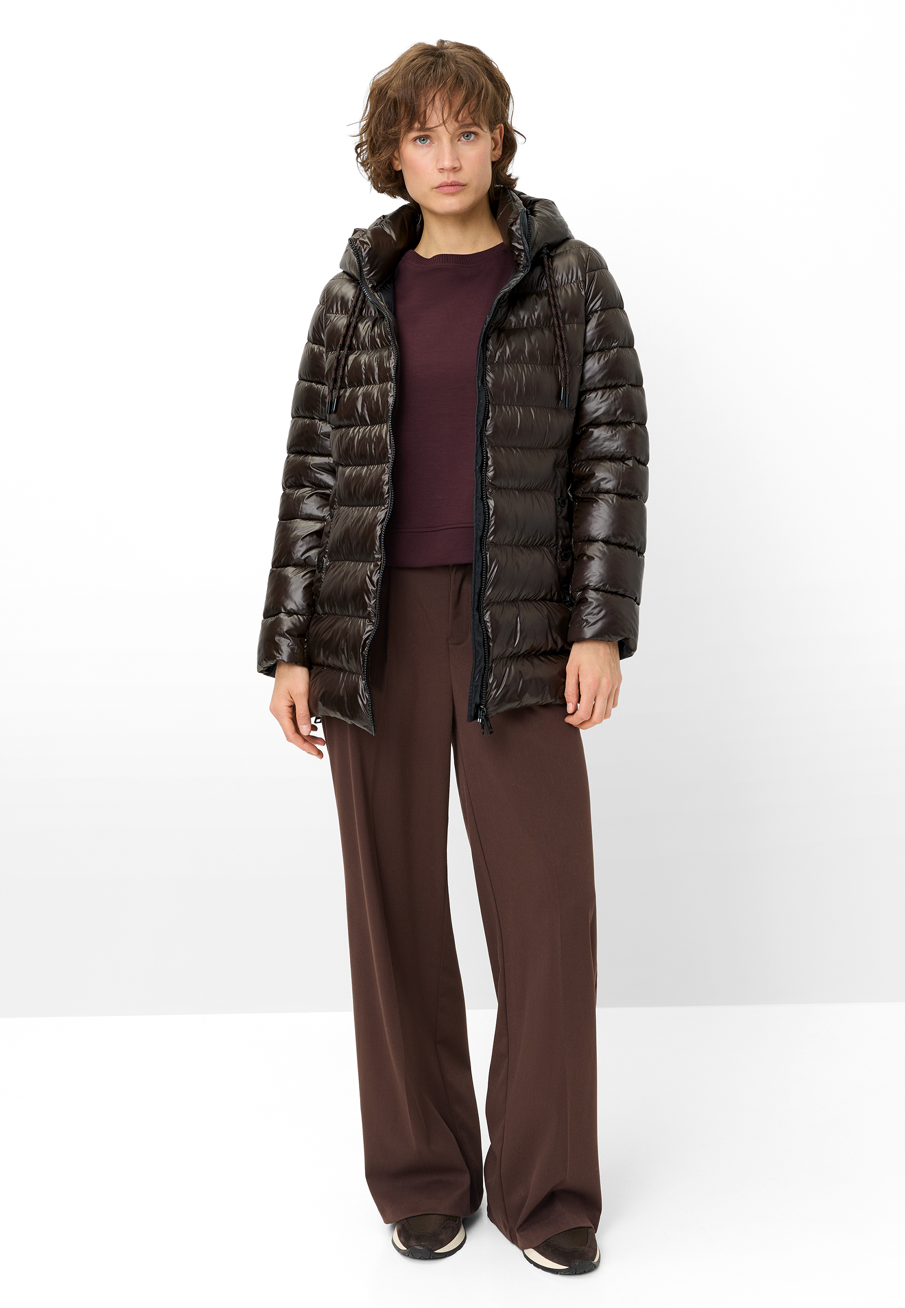 Fuchs Schmitt Steppjacke mit Kapuze in Schokobraun 42