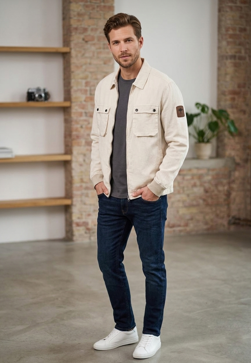 Fynch-Hatton lässige Sommerjacke - cement XXL