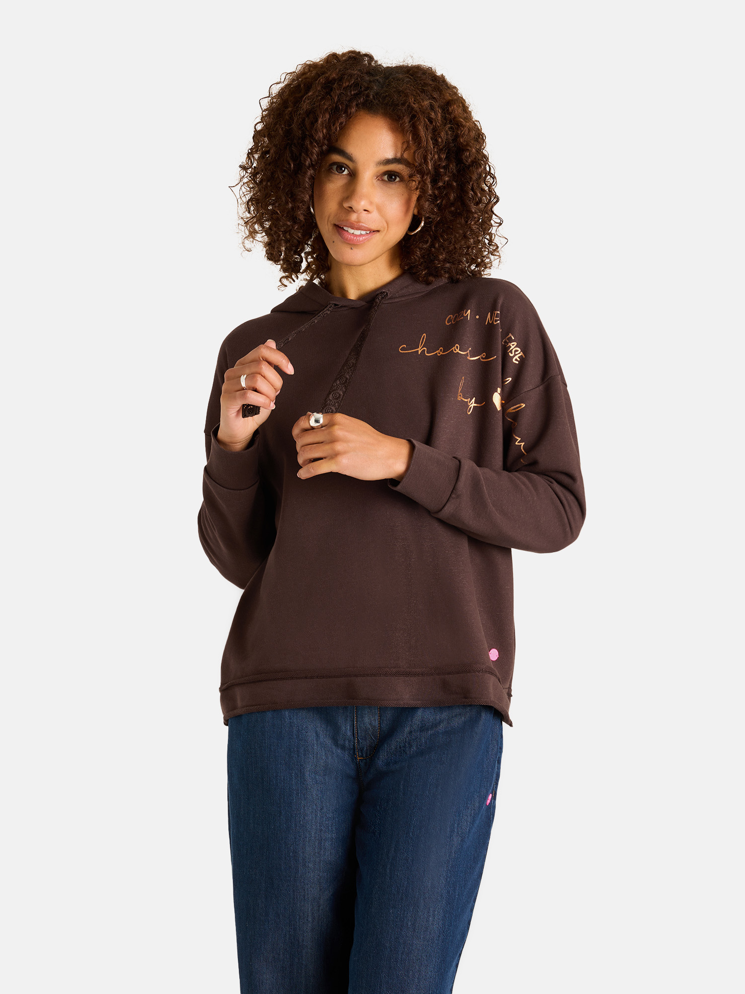 Lieblingsstück Damen Hoodie Chosen by Love – Braun M