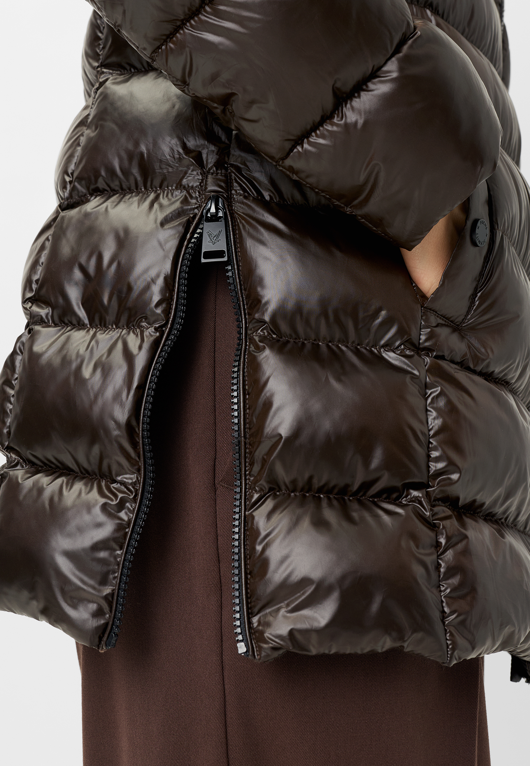 Fuchs Schmitt Steppjacke mit Kapuze in Schokobraun 42