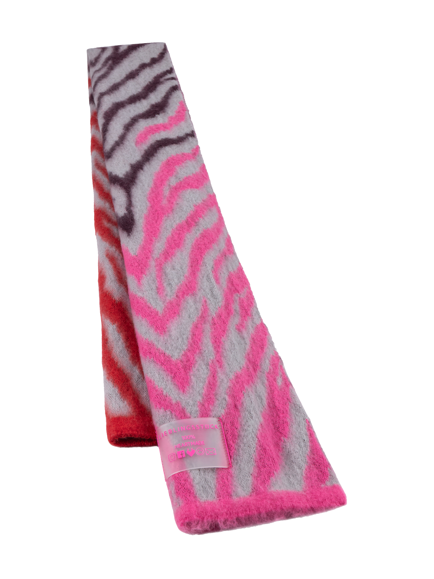 Lieblingsstück Damen Schal – Zebra‑Muster Pink / Rot / Grau OZ