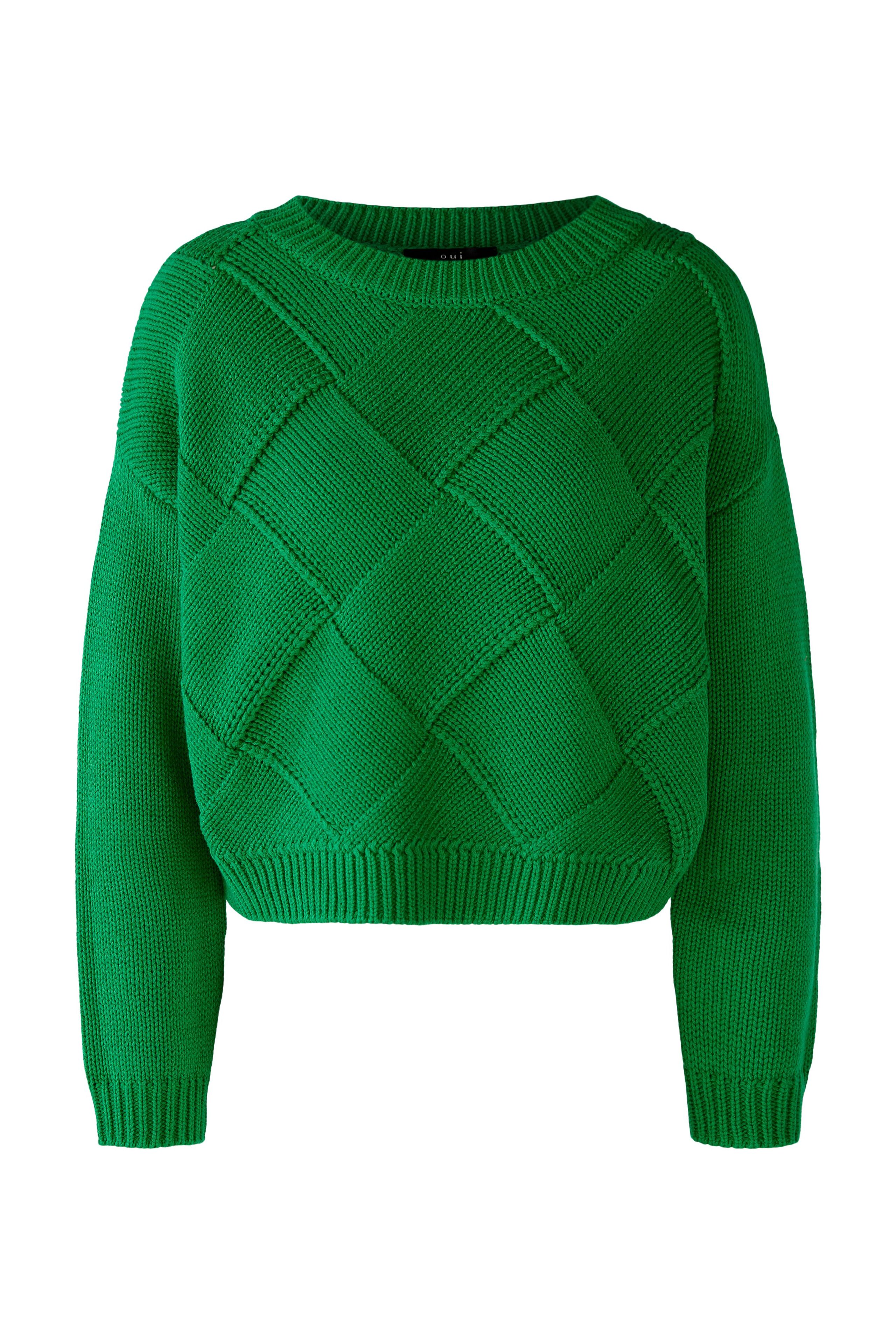Oui Damen Boxy Pullover - grün 36