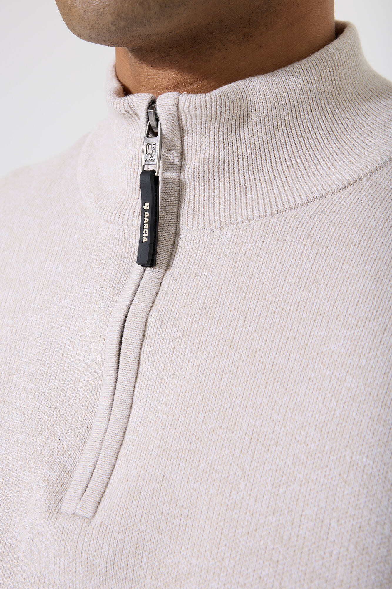 Garcia Herren Pullover Troyer-Zip - sand