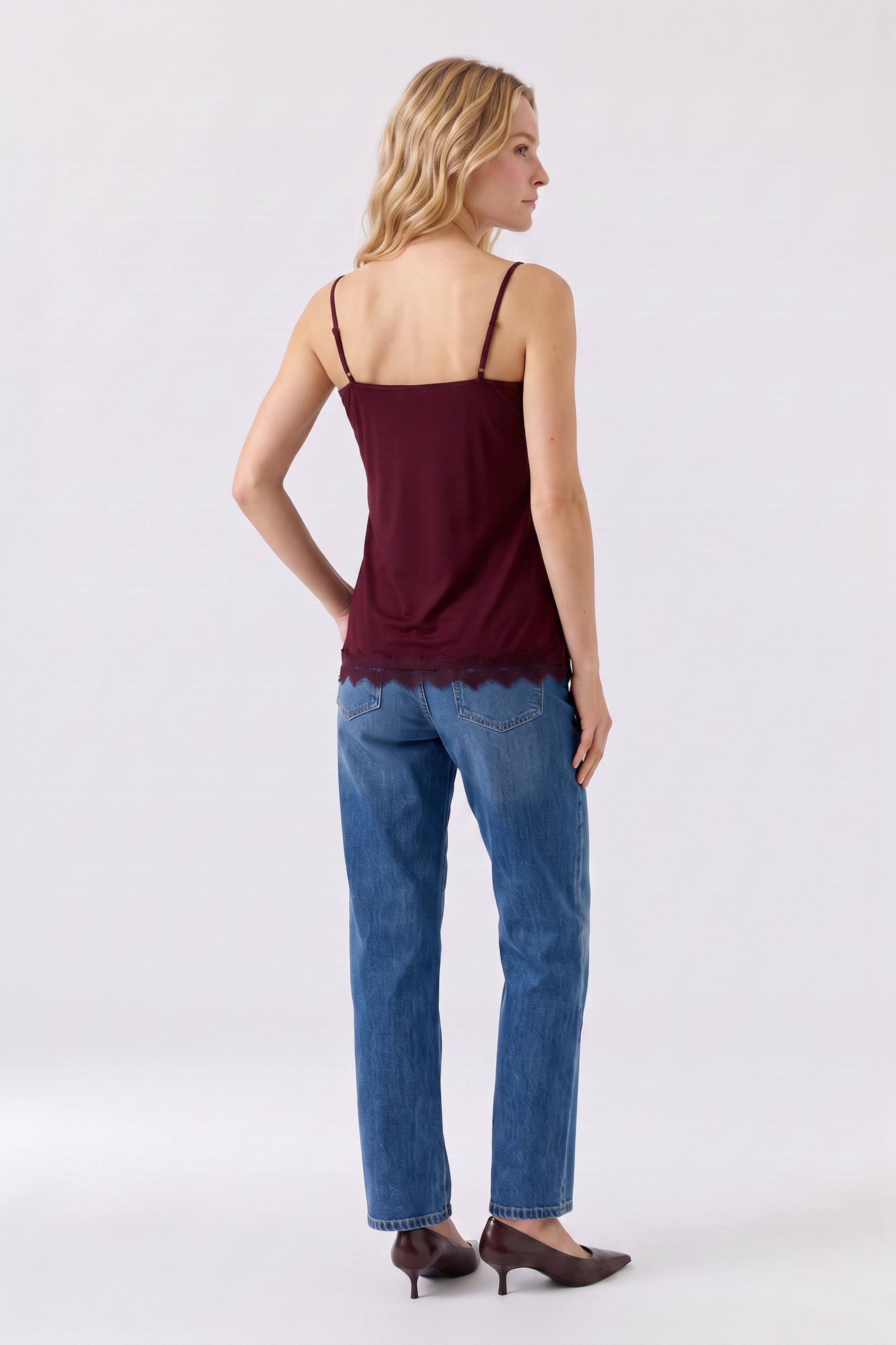 Oui Top mit aufgenähter Spitze 38