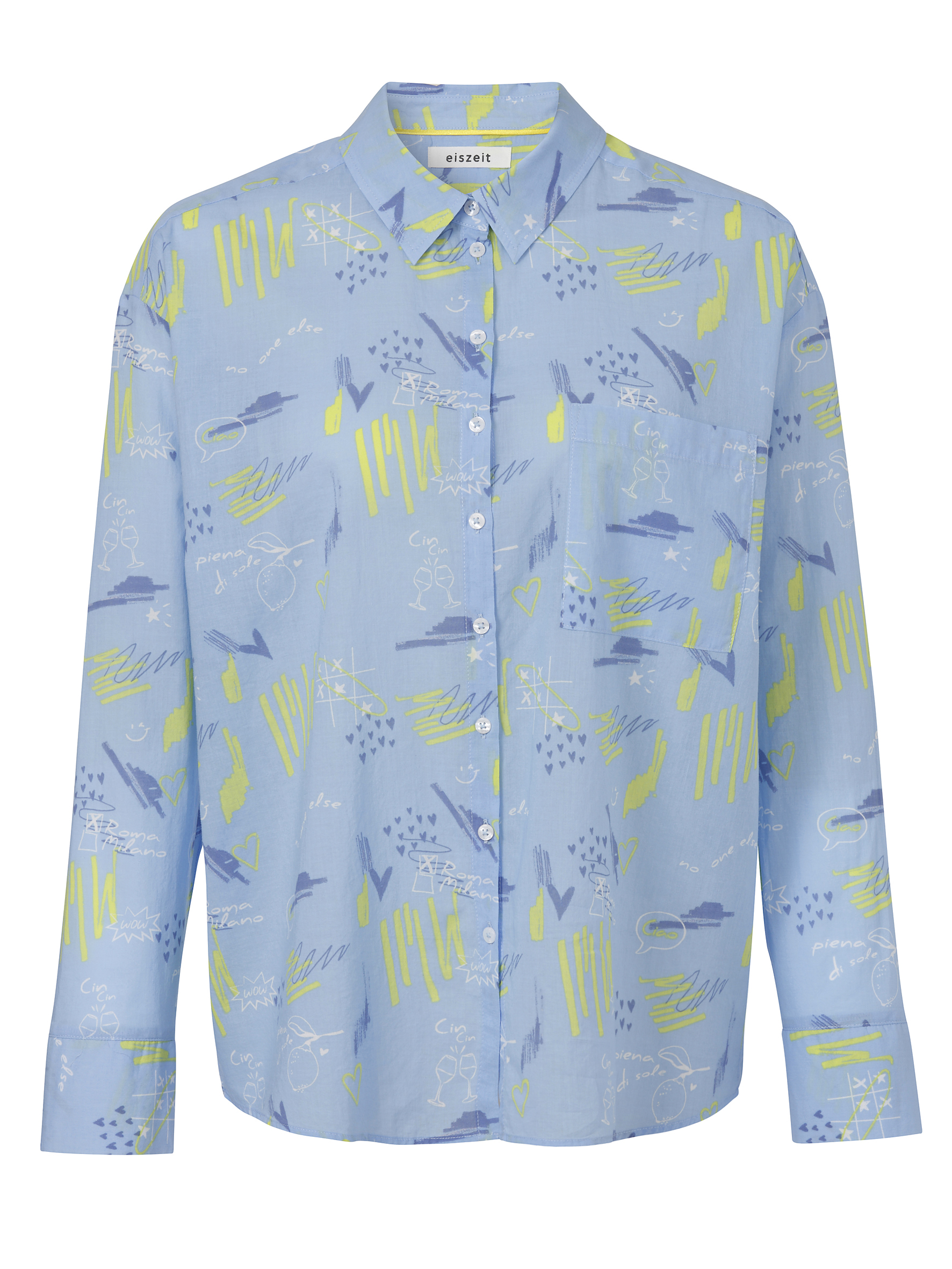 Eiszeit Bluse Hemdkragen 1/1 Arm Druck