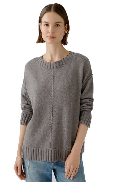 Oui Damen Strickpullover smoky taupe