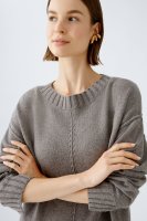 Oui Damen Strickpullover smoky taupe