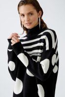 Oui Pullover im Streifen- und Punktedesign